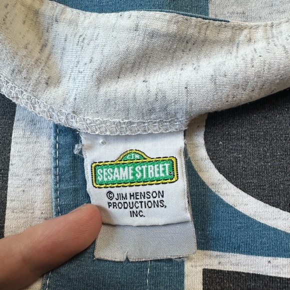 Vintage Oscar The Grouch 3/4 Sleeve Baseball Jersey Large - Picture 3 of 6